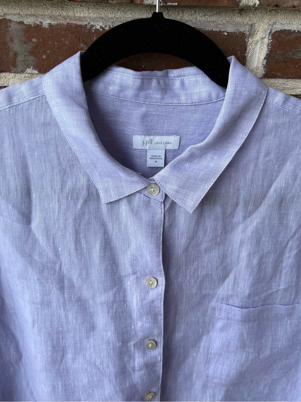 J Jill Love Linen Oversized Button Down Shirt Size MediumLavender - Picture 5 of 16